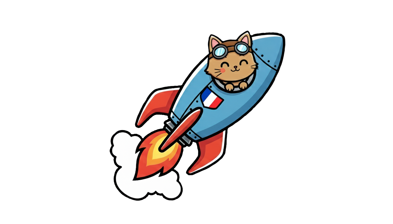 Rocket with a french cat